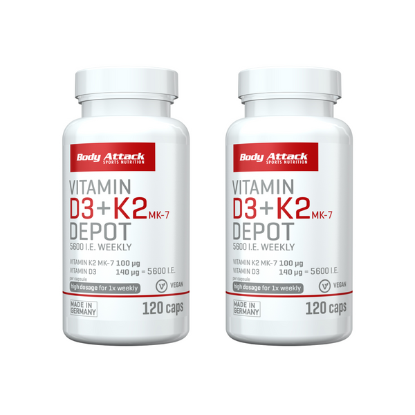 Vitamin D3 Depot Kapseln (D3 + K2) Doppelpackung