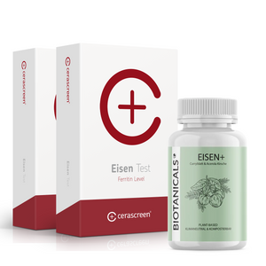 2 Eisen-Tests von cerascreen, Eisen+ von Biotanicals