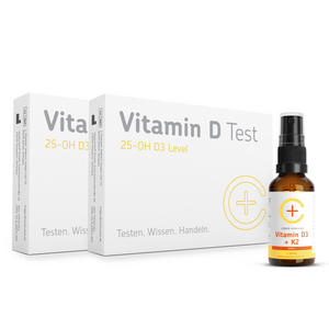 2 Vitamin D Test + Liquid Sunshine Vitamin D3K2 Spray - 30ml von cerascreen