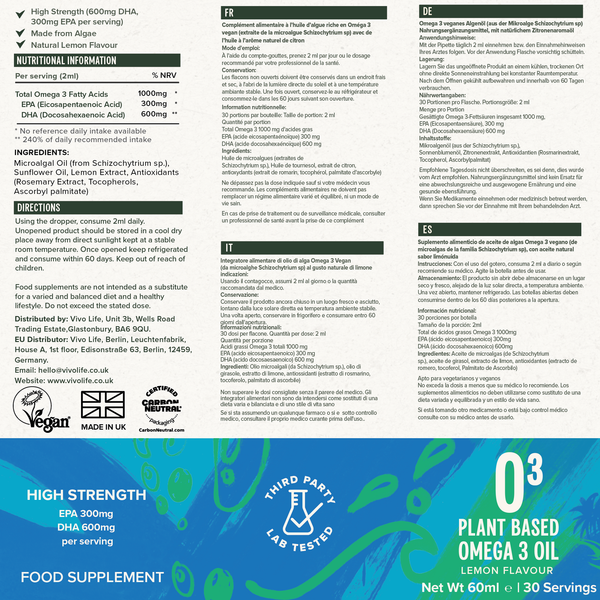 Vegane Omega-3-Tropfen (Zitrone)