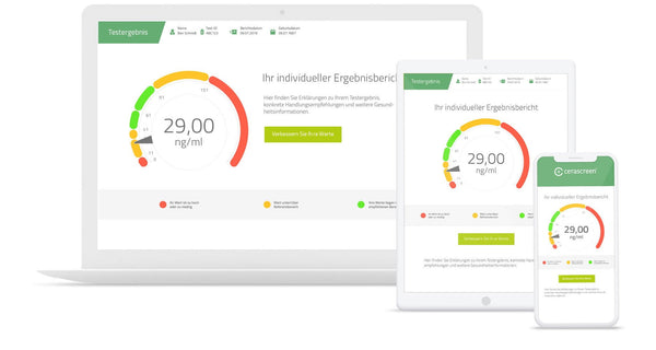Vorschau des Testergebnisses des Cortisol Tests von cerascreen
