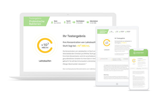 Vorschau des Testergebnisses des Probiotische Bakterien Tests von cerascreen