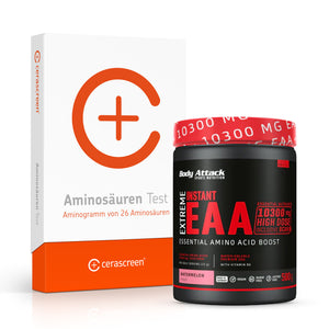 Aminosäuren Test von cerascreen, Essential Amino acid boost von Body Attack Sports Nutrition