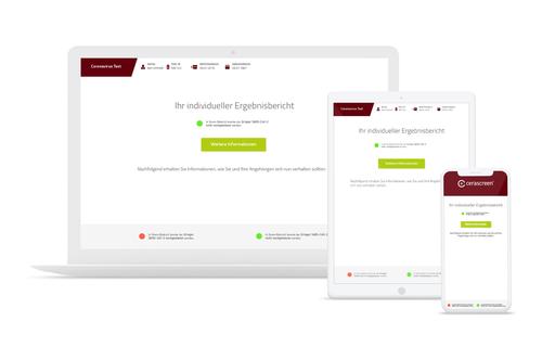 Vorschau des Testergebnisses des Coronavirus PCR Speicheltests von cerascreen
