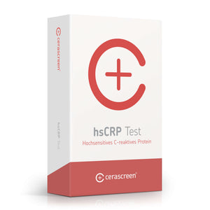 Verpackung des hsCRP Tests von cerascreen